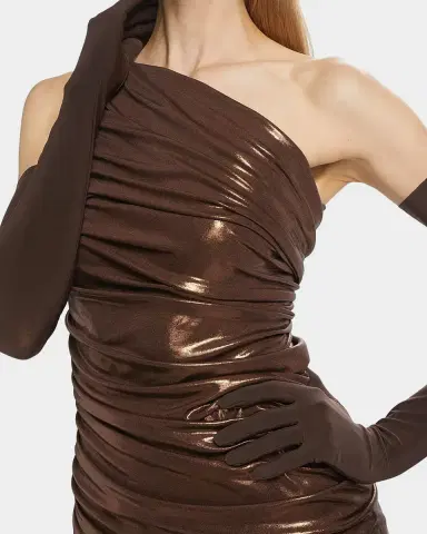 Norma Kamali Diana Metallic One-Shoulder Midi Dress | Thumbnail 5 Norma Kamali Diana Metallic One-Shoulder Midi Dress | Thumbnail 5