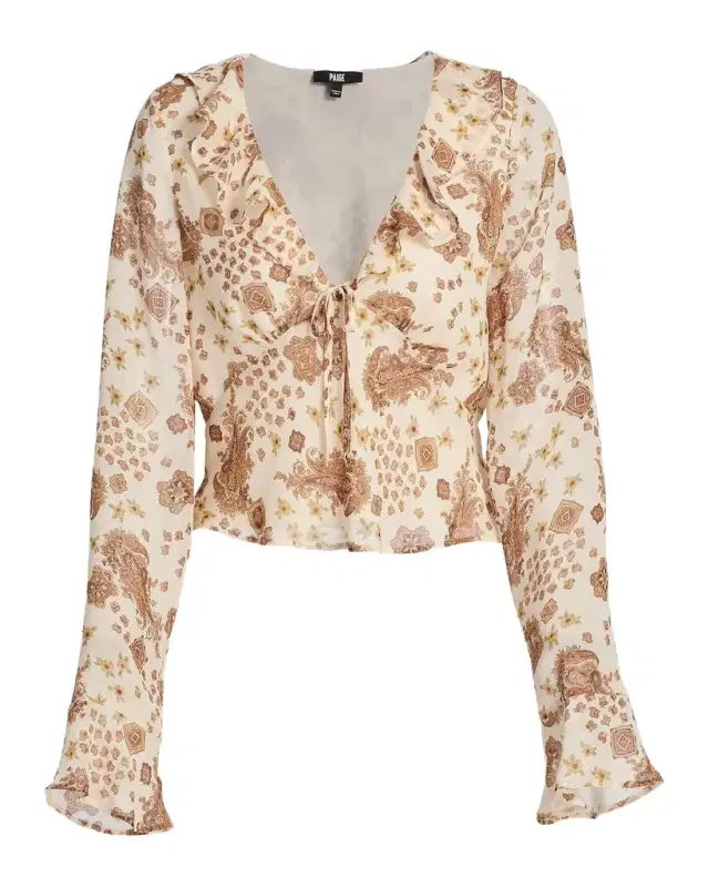 PAIGE Delamar Paisley Silk Blouse