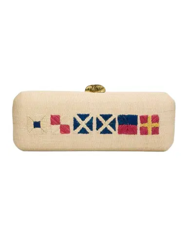 POOLSIDE Summer Embroidered Straw Clutch Bag | Thumbnail 1 POOLSIDE Summer Embroidered Straw Clutch Bag | Thumbnail 1