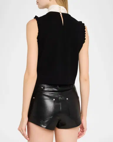 Cinq à Sept Chiara Bow-Neck Knit Sleeveless Top | Thumbnail 3