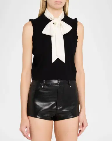 Cinq à Sept Chiara Bow-Neck Knit Sleeveless Top | Thumbnail 4