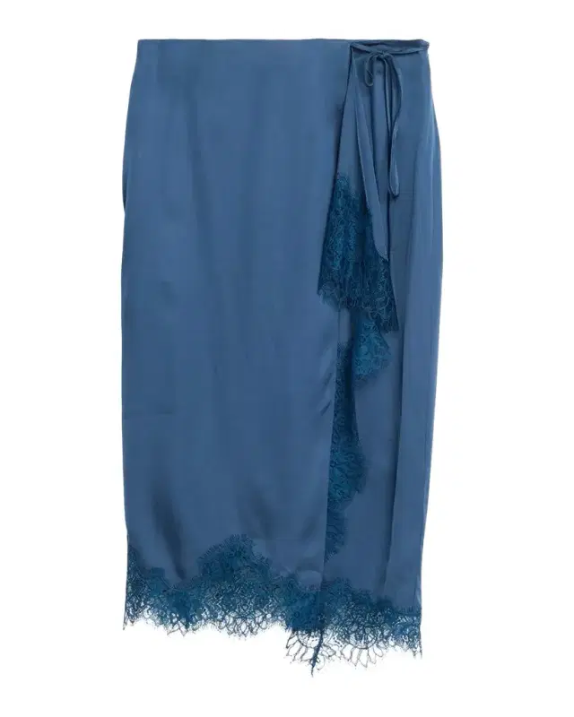 A.L.C. Bree Lace-Trim Satin Midi Skirt