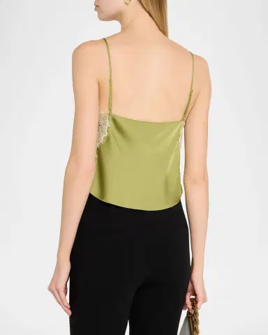 Cinq à Sept Esme Satin Lace-Trim Camisole | Thumbnail 3