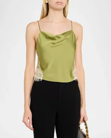 Cinq à Sept Esme Satin Lace-Trim Camisole | Thumbnail 4