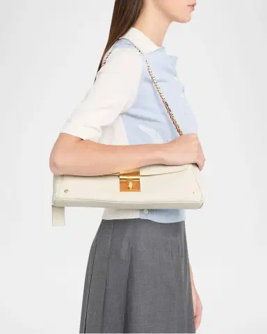 Thom Browne Mrs. Thom Grain Leather Clutch Bag | Thumbnail 2 Thom Browne Mrs. Thom Grain Leather Clutch Bag | Thumbnail 2