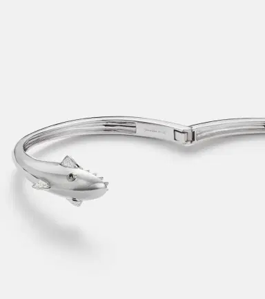 Yvonne Léon Yvonne Léon Requin 9kt white gold bangle with diamonds | Thumbnail 3