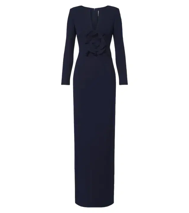 Roland Mouret Floral-appliqué crêpe gown