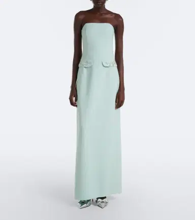 Oscar de la Renta Crystal-embellished wool-blend gown | Thumbnail 8 Oscar de la Renta Crystal-embellished wool-blend gown | Thumbnail 8