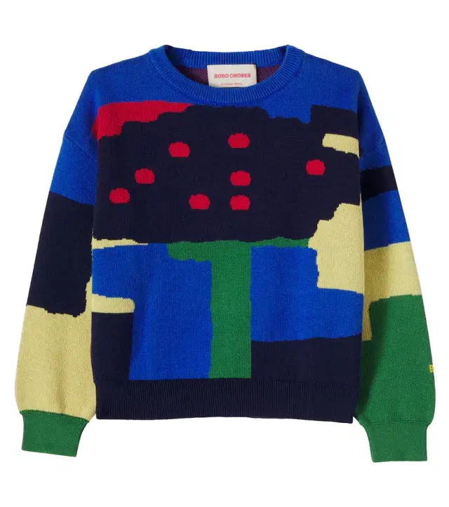 Bobo Choses Paint Forest cotton jacquard sweater