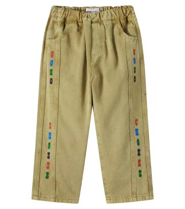 Bobo Choses Embroidered cotton twill pants
