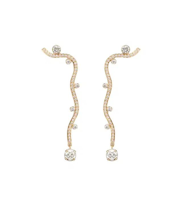 Sophie Bille Brahe Grand Ocean Etoile 18kt gold earrings with diamonds