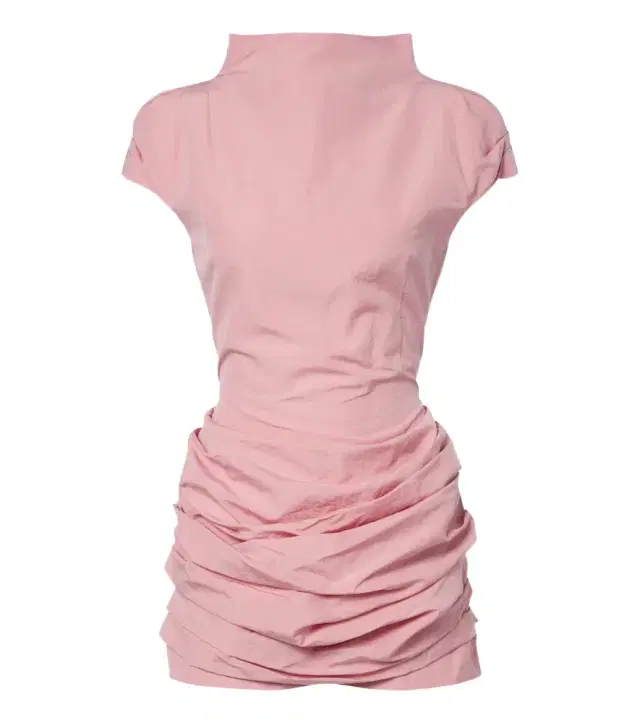 Draped cotton and silk minidress