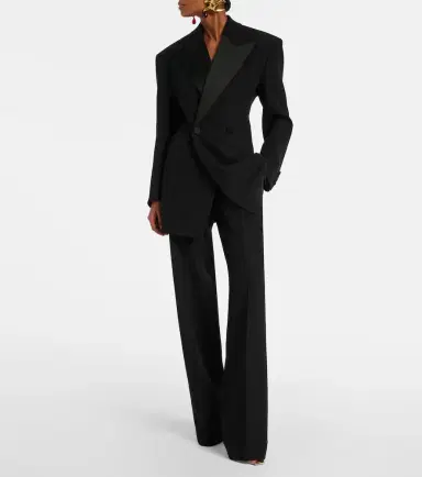 Saint Laurent Pleated virgin wool straight pants | Thumbnail 5