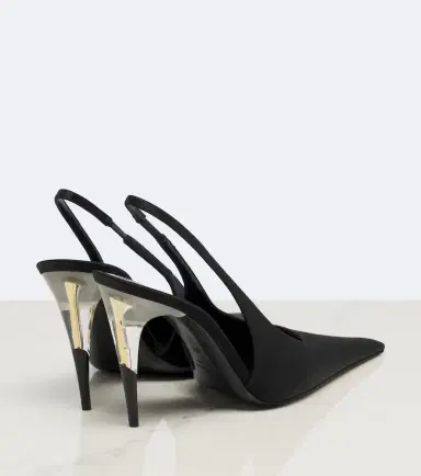Saint Laurent Goya satin slingback pumps | Thumbnail 3