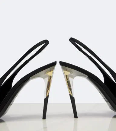 Saint Laurent Goya satin slingback pumps | Thumbnail 4