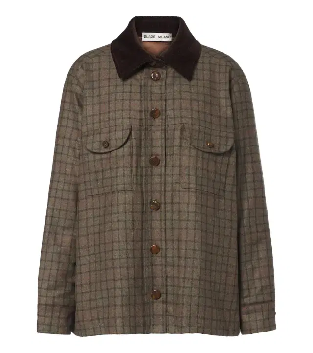 Blaze Milano Blazé Milano Olmida Berber checked wool and cashmere jacket