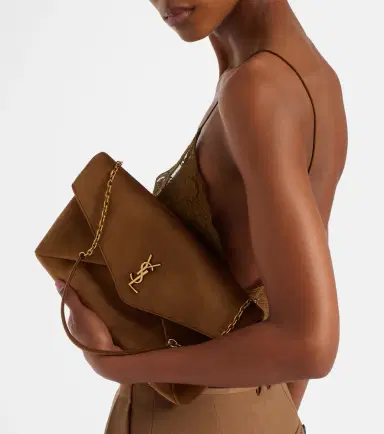 Saint Laurent Cassandre Large suede shoulder bag | Thumbnail 4 Saint Laurent Cassandre Large suede shoulder bag | Thumbnail 4