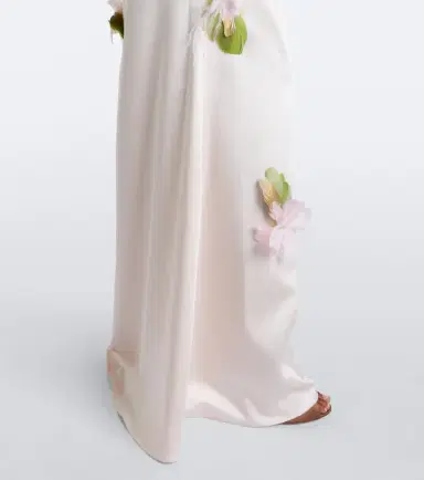 The New Arrivals Ilkyaz Ozel Nara feather-trimmed satin gown | Thumbnail 5