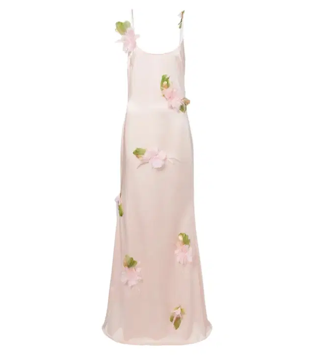 Nara feather-trimmed satin gown