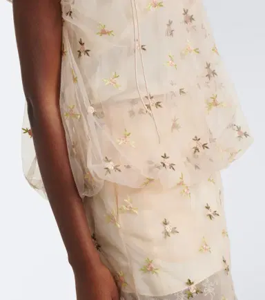 Simone Rocha Embroidered gathered tulle top | Thumbnail 4