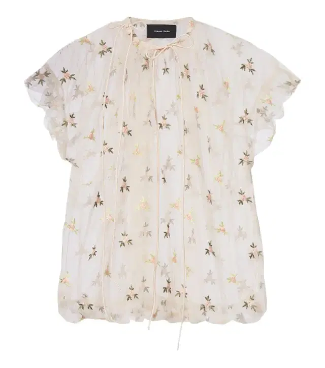 Simone Rocha Embroidered gathered tulle top