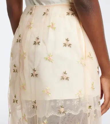 Simone Rocha Embroidered tulle midi skirt | Thumbnail 4