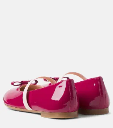 Dolce & Gabbana Kids Bow-detail patent leather ballet flats | Thumbnail 2