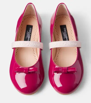Dolce & Gabbana Kids Bow-detail patent leather ballet flats | Thumbnail 3