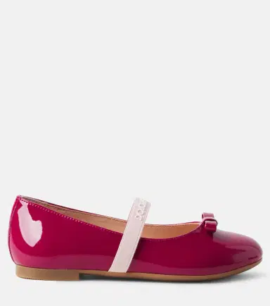 Dolce & Gabbana Kids Bow-detail patent leather ballet flats | Thumbnail 4