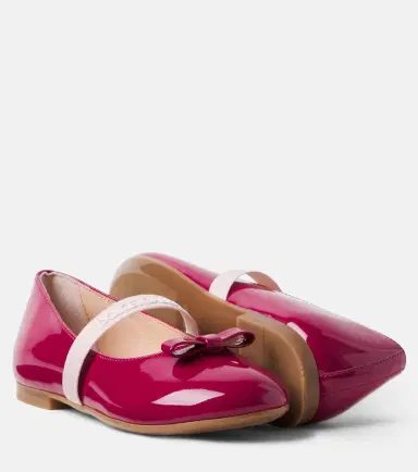 Dolce & Gabbana Kids Bow-detail patent leather ballet flats | Thumbnail 5