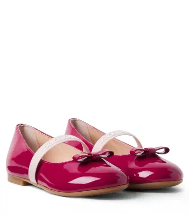 Dolce & Gabbana Kids Bow-detail patent leather ballet flats | Thumbnail 1
