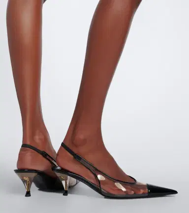 Saint Laurent Fanny leather-trimmed slingback pumps | Thumbnail 5 Saint Laurent Fanny leather-trimmed slingback pumps | Thumbnail 5