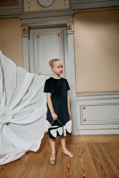 Patachou Bow-detail velvet dress | Thumbnail 5