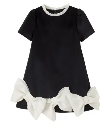 Patachou Bow-detail velvet dress | Thumbnail 1