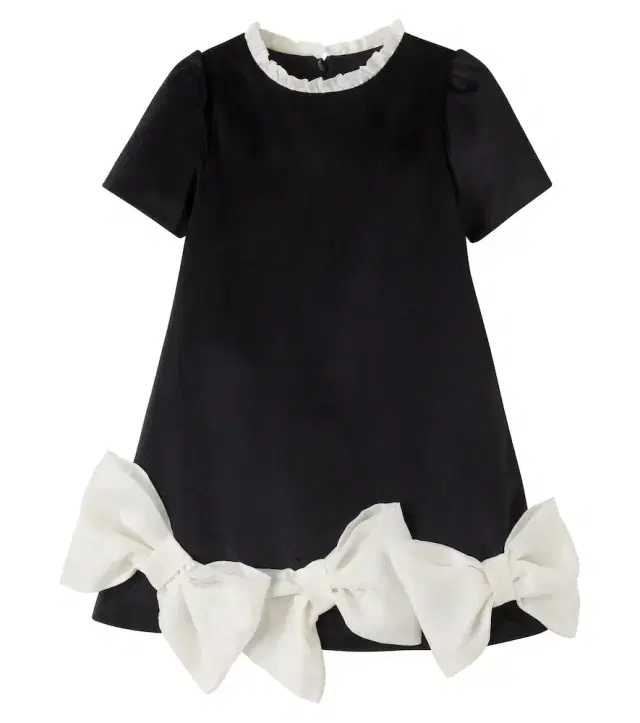 Bow-detail velvet dress