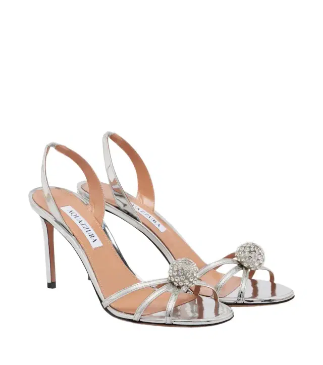 Crystal Bubble leather slingback sandals
