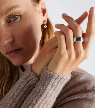 Suzanne Kalan Mini 18kt gold tech ring jackets with diamonds | Thumbnail 5