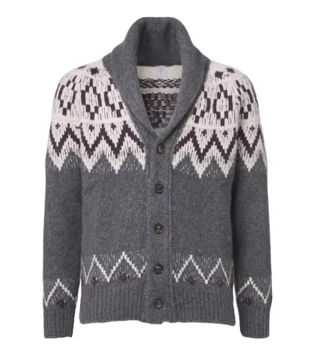 Cashmere and silk jacquard cardigan