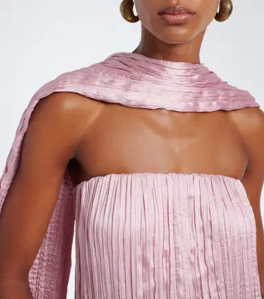 Posse Esme scarf-detail crinkled maxi dress | Thumbnail 3