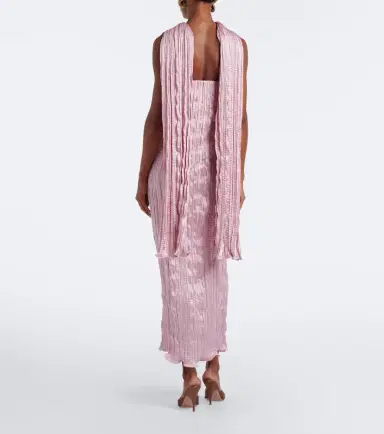 Posse Esme scarf-detail crinkled maxi dress | Thumbnail 5