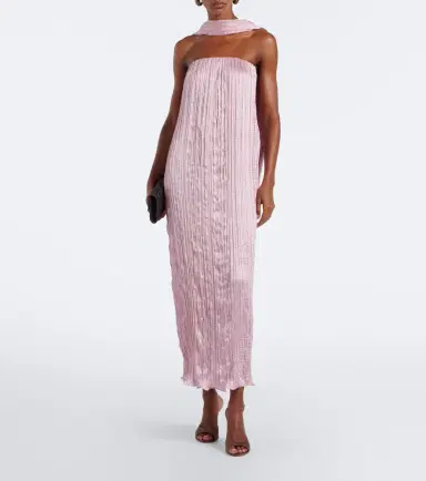 Posse Esme scarf-detail crinkled maxi dress | Thumbnail 6