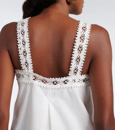 Posse Veda crochet-trimmed cotton minidress | Thumbnail 4
