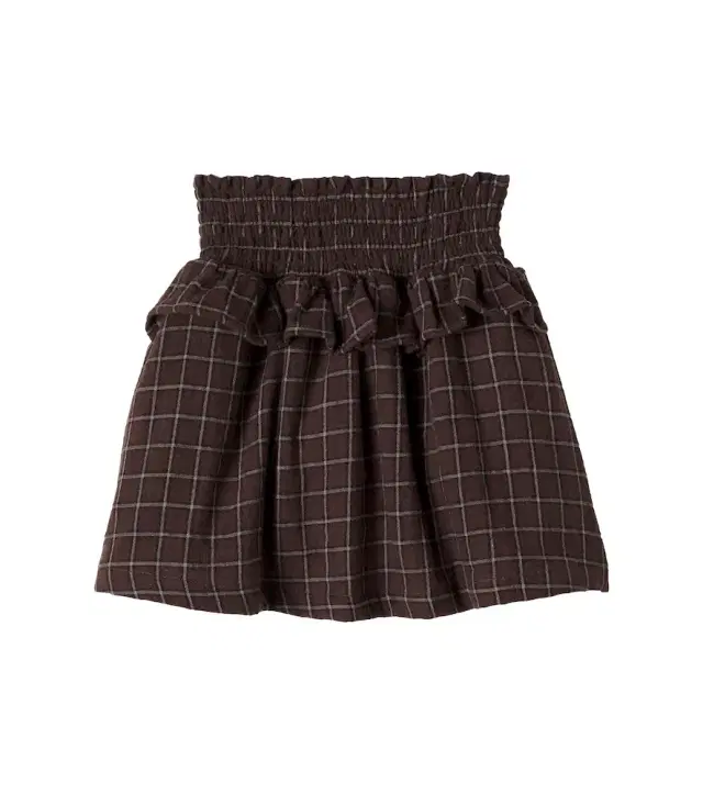 Cozmo Baia checked cotton flannel skirt