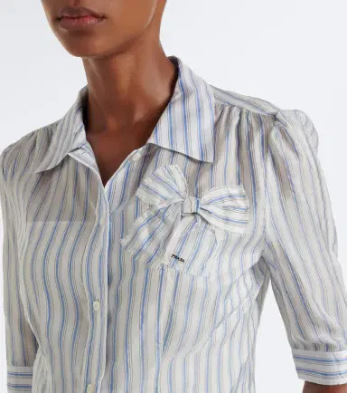 Prada Bow-detail striped shirt | Thumbnail 2