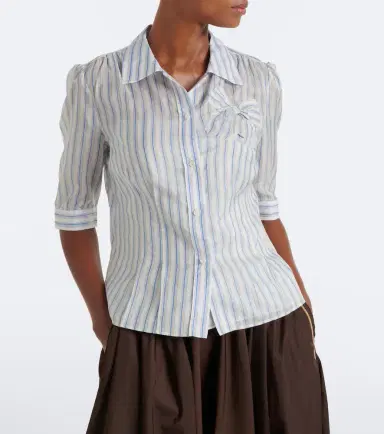 Prada Bow-detail striped shirt | Thumbnail 4