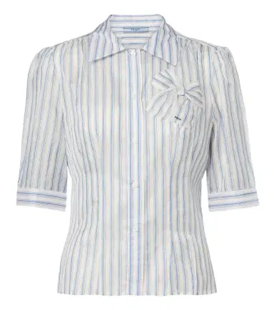 Prada Bow-detail striped shirt | Thumbnail 1