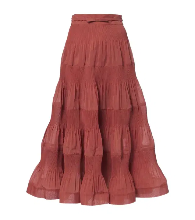 Zimmermann Belted pleated midi skirt