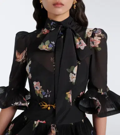 Zimmermann Floral pleated ruffled midi dress | Thumbnail 3 Zimmermann Floral pleated ruffled midi dress | Thumbnail 3