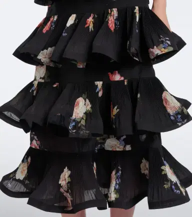 Zimmermann Floral pleated ruffled midi dress | Thumbnail 4 Zimmermann Floral pleated ruffled midi dress | Thumbnail 4