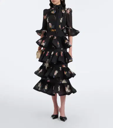 Zimmermann Floral pleated ruffled midi dress | Thumbnail 5 Zimmermann Floral pleated ruffled midi dress | Thumbnail 5